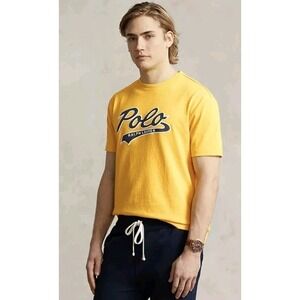 NEW Men's‎ Polo Ralph Lauren Classic Fit Short-Sleeve Shirt Gold Sz L Yellow